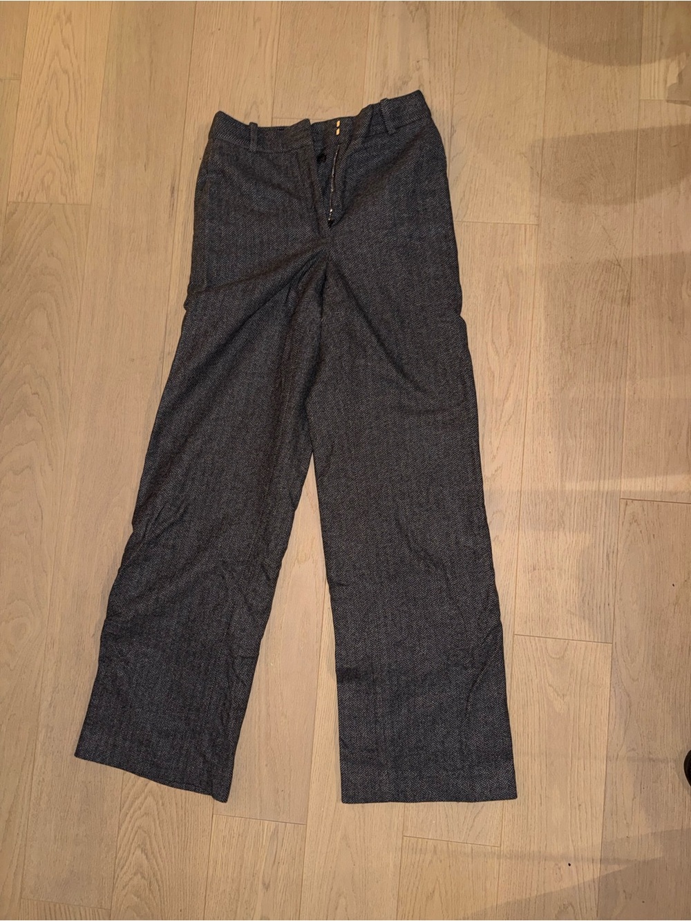 Classic Dark Gray Wool-Blend Trousers